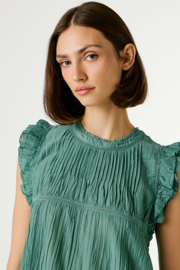 Pepe Jeans Camisa manga borboleta azul