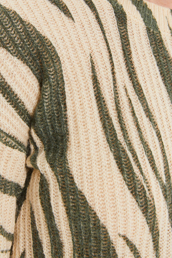 System Action Suéter com efeito animal estampado verde