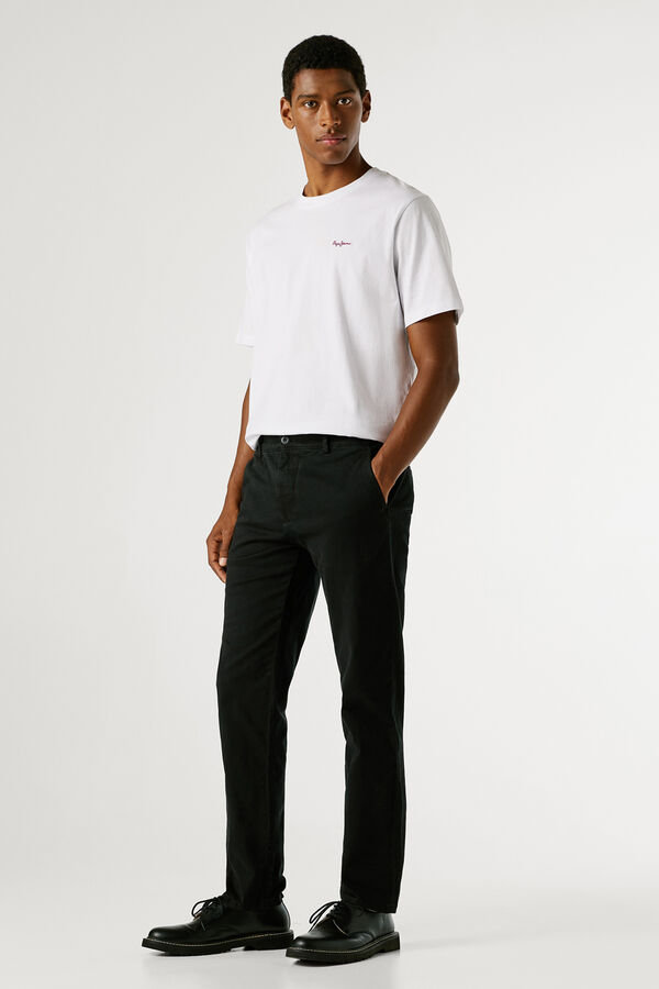 Pepe Jeans  Calças chino slim preto