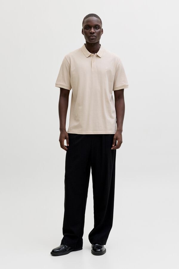 Jack & Jones Polo slim piqu&eacute; cinzento