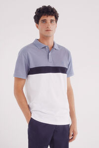 Springfield Polo piqué slim fit com blocos de cores