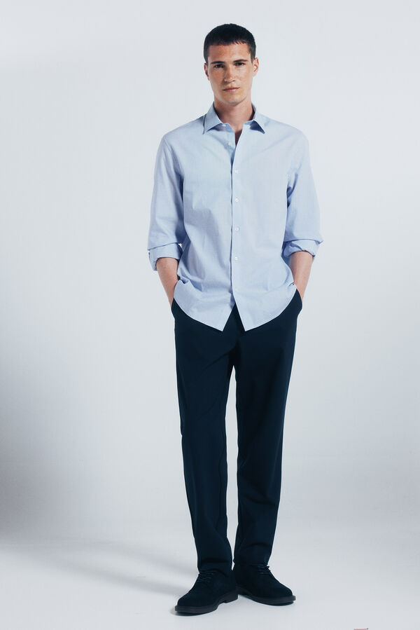 Springfield Cotton shirt with edging blue