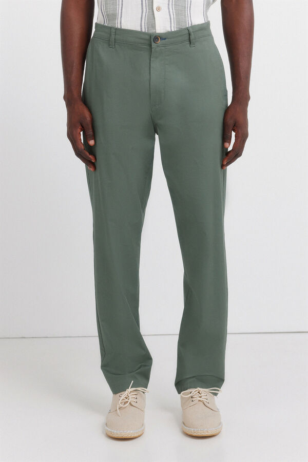 Springfield Cal&ccedil;as chino leves e confort&aacute;veis slim fit verde
