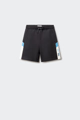 Springfield Kids Bermuda jogger com franjas para menino preto