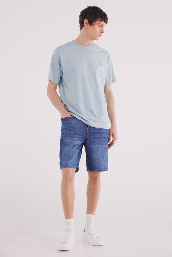 Springfield Camiseta básica com gola redonda azul