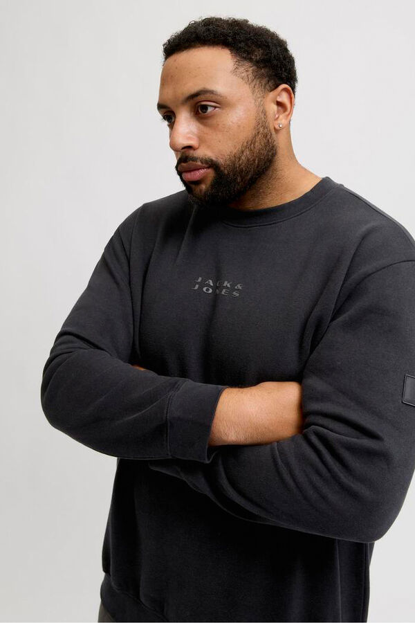 Jack & Jones PLUS Sweatshirt com capuz e logo preto