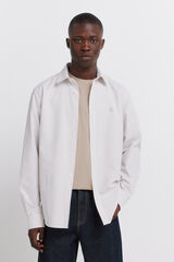 Springfield Camisa oxford &agrave;s riscas sem vincos castanho