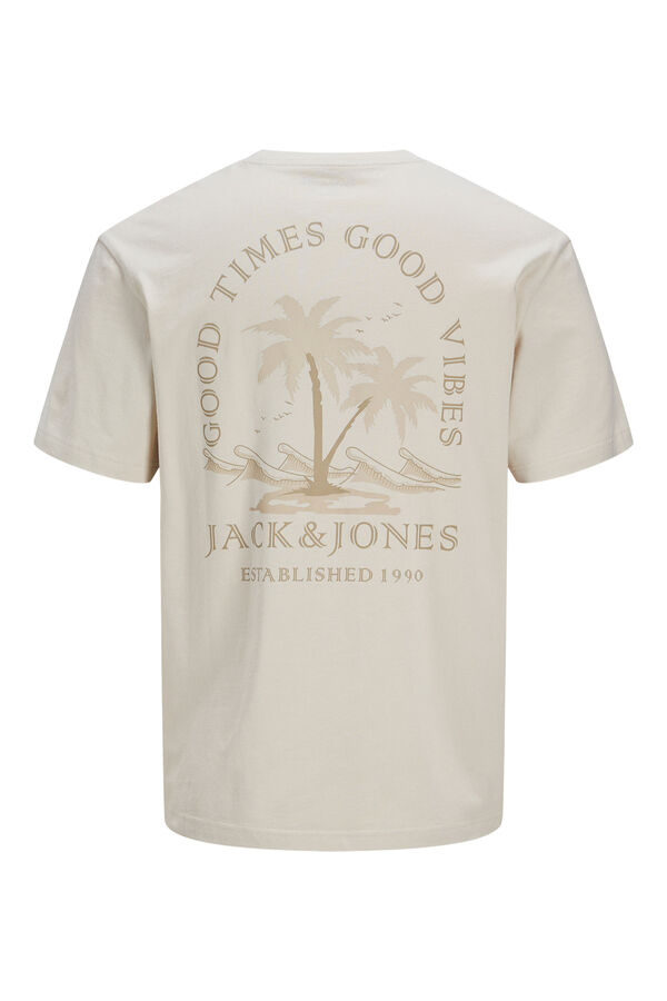 Jack & Jones T-shirt slim com estampado nas costas cinzento