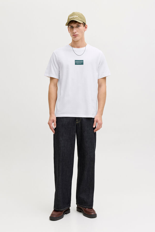 Jack & Jones T-shirt manga curta em algod&atilde;o branco