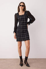 Trendyol Vestido de tweed preto