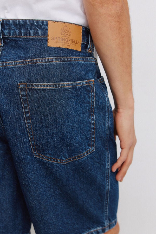 Springfield Bermudas jeans straight fit azul