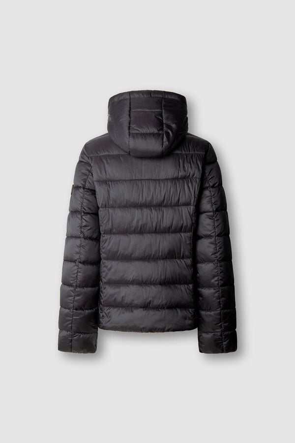 Pepe Jeans Sobretudo acolchoado com capuz e bolsos preto