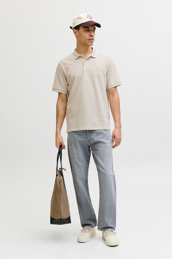 Jack & Jones Polo regular em piqu&eacute; branco