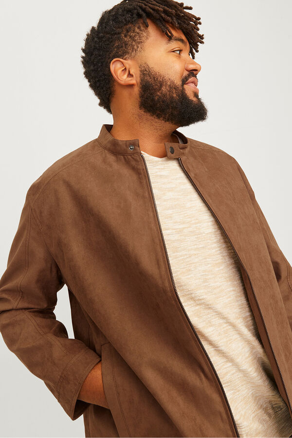 Jack & Jones PLUS Blusão com efeito couro PLUS cru