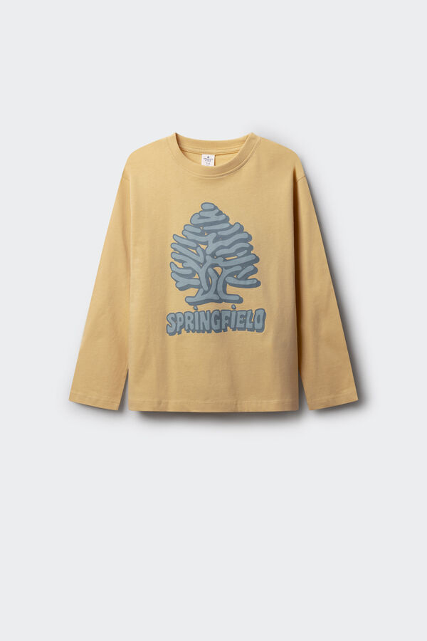 Springfield Kids Camiseta de manga larga amarilla árbol niño amarillo