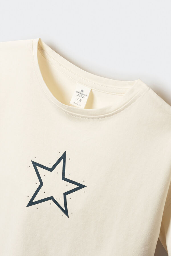 Springfield Kids Camiseta manga curta de estrela branco