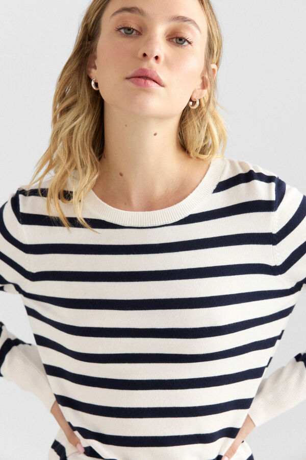 Springfield Camisola b&aacute;sica fina com bot&otilde;es azul