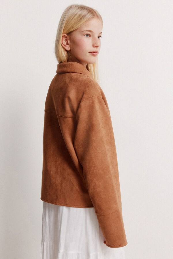 Springfield Kids Casaco para menina em camur&ccedil;a sint&eacute;tica cru