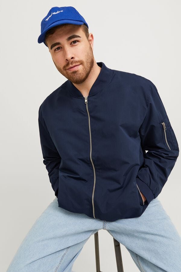Jack & Jones PLUS Blus&atilde;o bomber azul