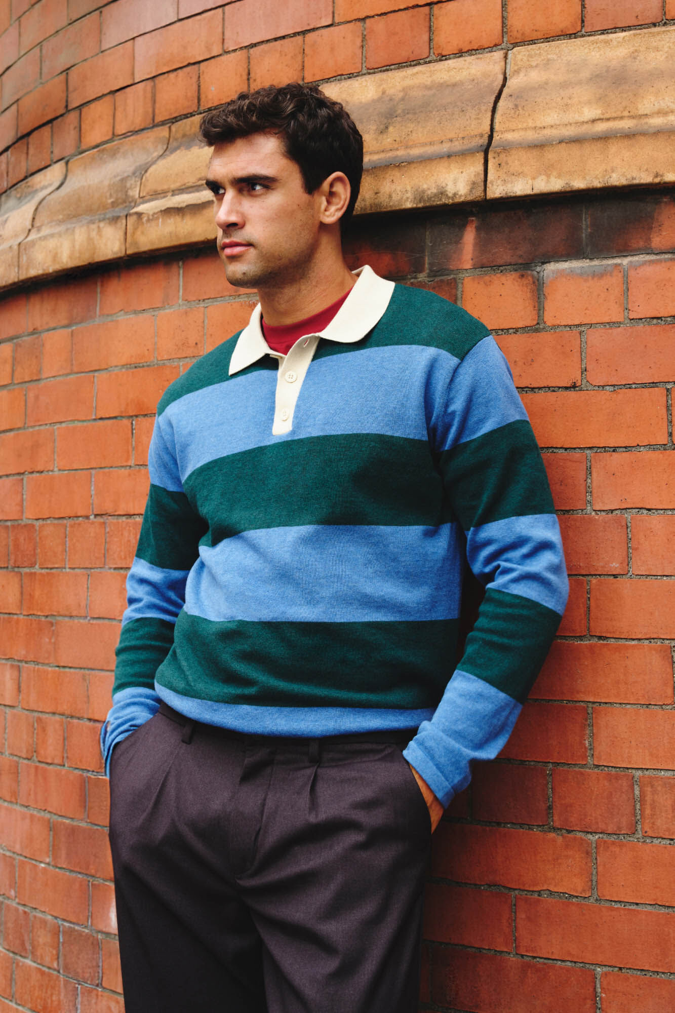 Springfield Su&eacute;ter polo riscas largo