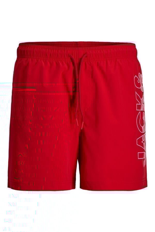 Jack & Jones PLUS Fato de banho regular logo vermelho