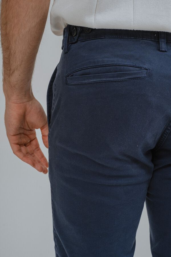 Celopman Cal&ccedil;as chino com pin&ccedil;as azul