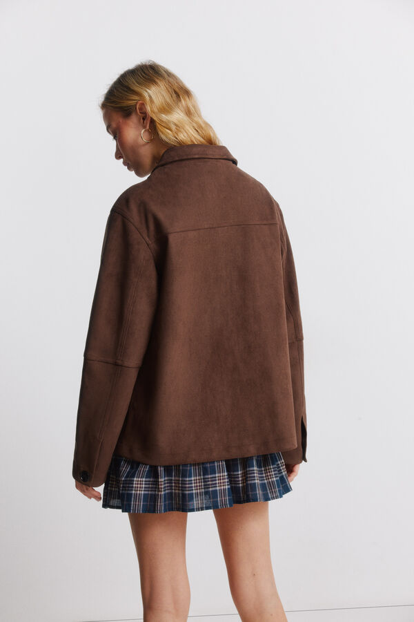 Springfield Casaco de camur&ccedil;a sint&eacute;tica com bolsos vison