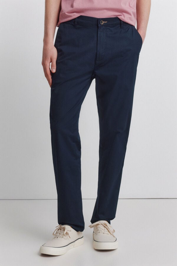 Springfield Cal&ccedil;as chino leves e confort&aacute;veis slim fit azul