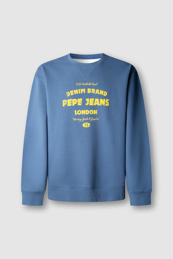 Pepe Jeans Sweatshirt com gr&aacute;fico gola redonda azul
