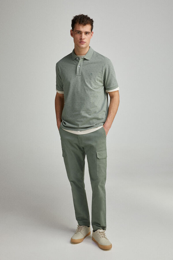 Springfield Polo piqué estampado integralmente regular fit verde