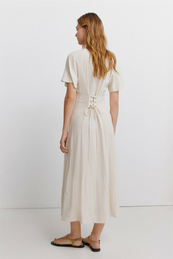 Springfield Vestido midi cruzado nas costas cru