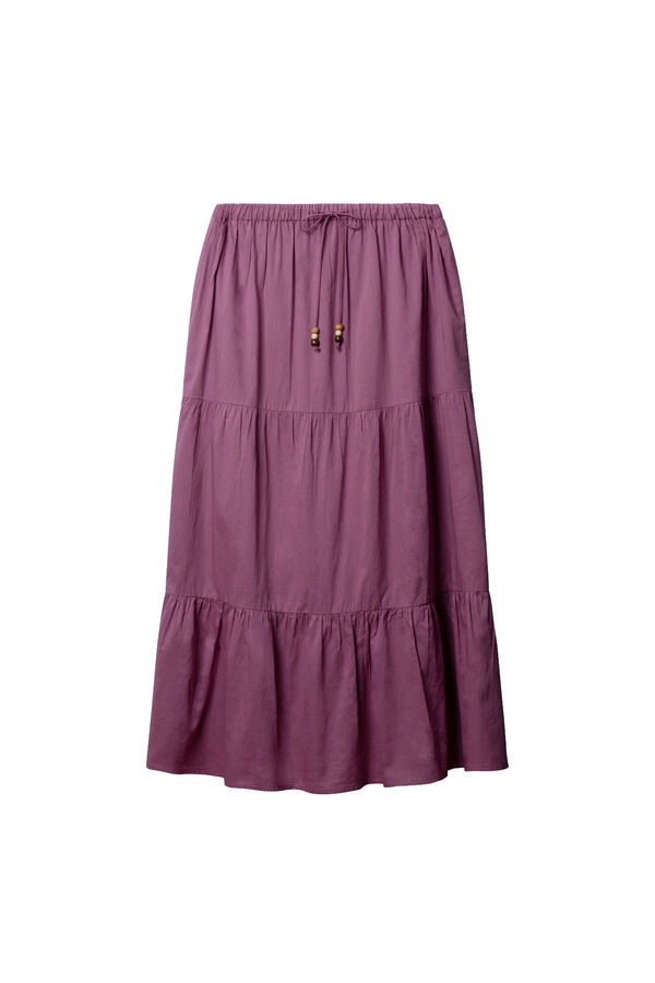 Springfield Saia midi com folhos rosa