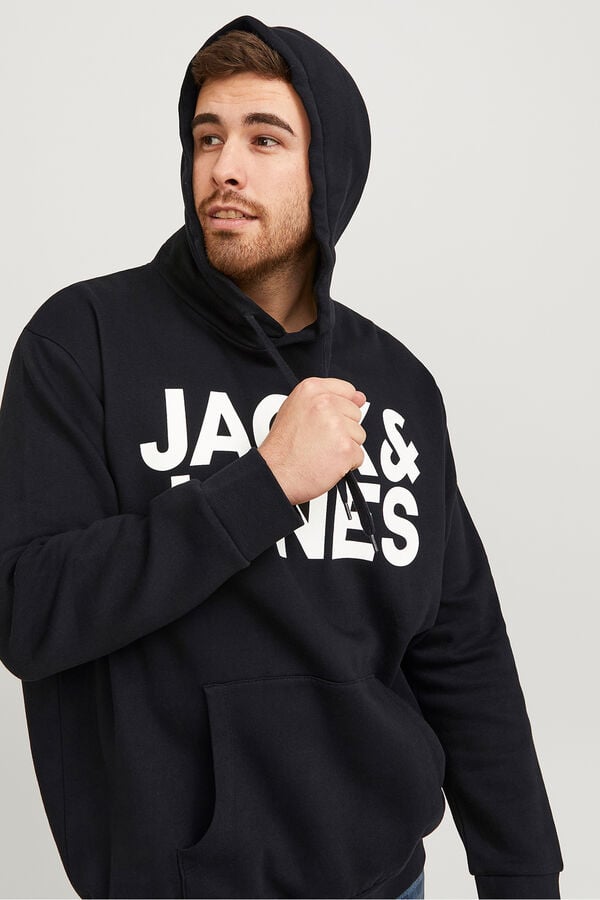 Jack & Jones PLUS Sweatshirt logo grande preto