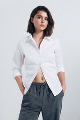 Springfield Camisa de algodão Oxford branco