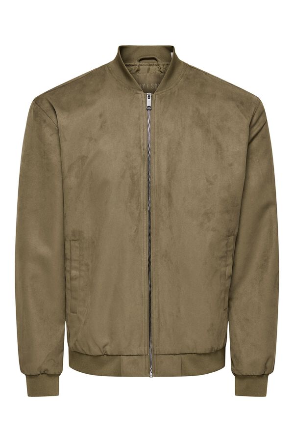 Only & Sons Blus&atilde;o estilo bomber em camur&ccedil;a cru