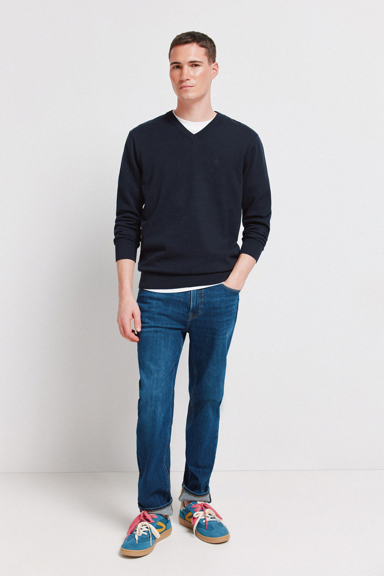 Springfield Camisola b&aacute;sica gola em bico logo Springfield