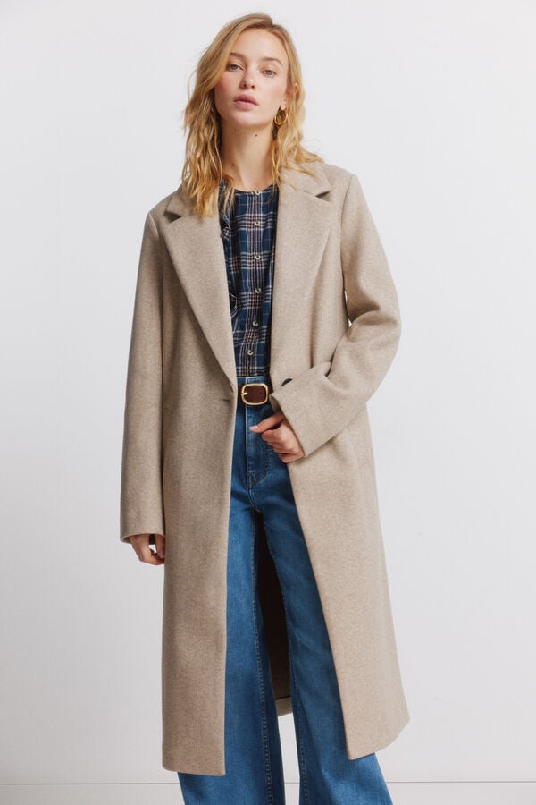 Springfield Sobretudo comprido bolsos diagonais castanho