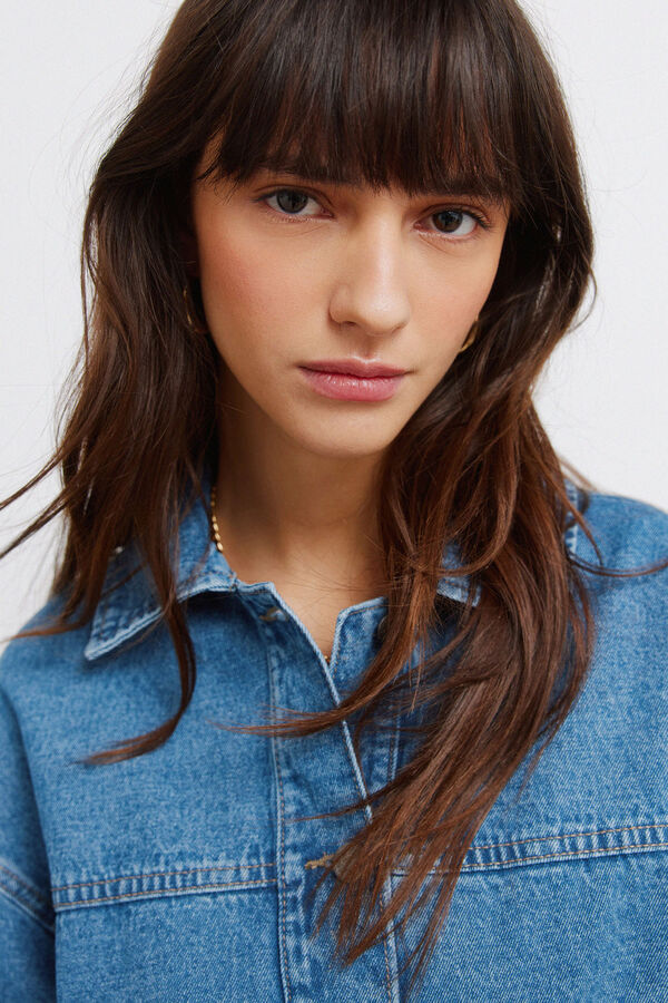 Springfield Chaqueta denim oversized azul