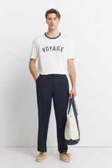 Springfield Straight relaxed fit trousers blue