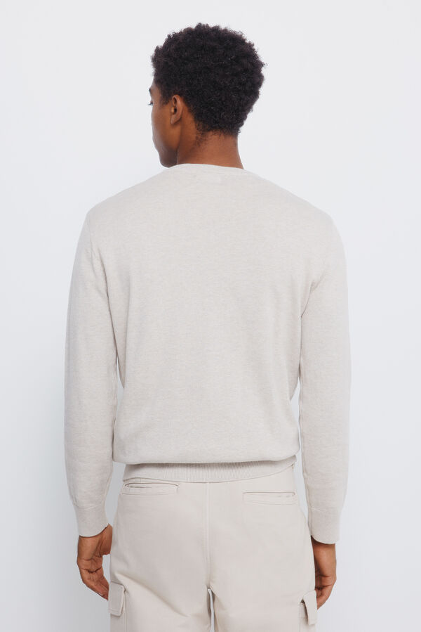 Springfield Camisola básico com gola em V cru