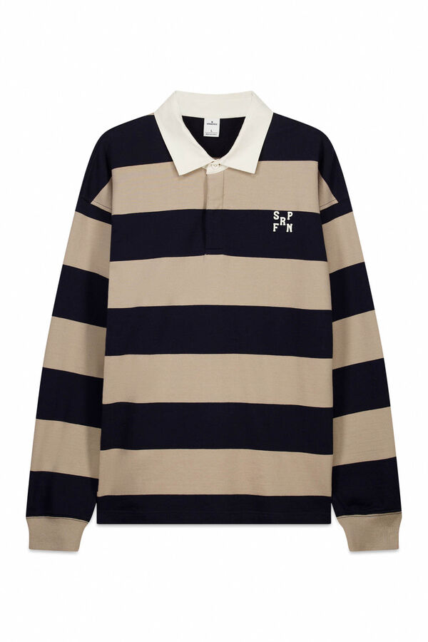 Springfield Polo rugby manga comprida riscas azul