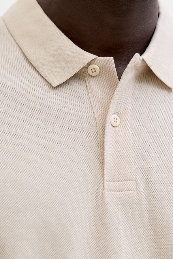 Jack & Jones Polo slim piqu&eacute; cinzento