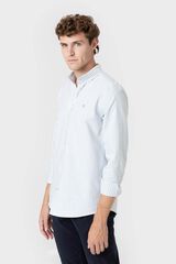 Celopman Camisa Oxford de riscas azul