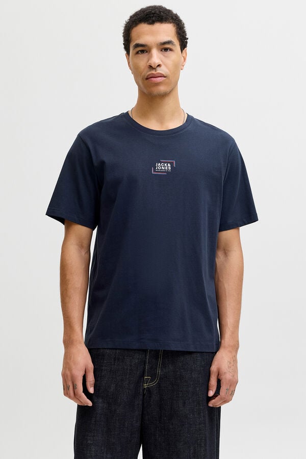 Jack & Jones T-shirt com logo na frente azul