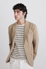 Springfield Blazer em algod&atilde;o bege