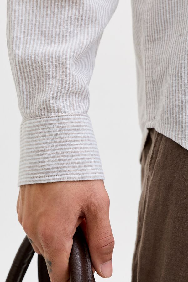 Jack & Jones Camisa regular fit gola mao cinzento