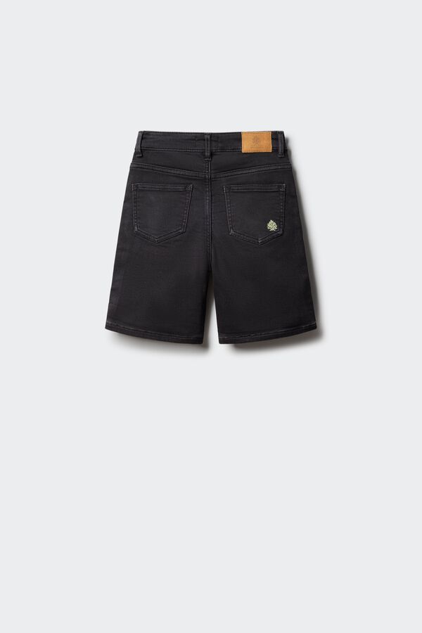 Springfield Kids Bermuda jeans slim knit para menino preto