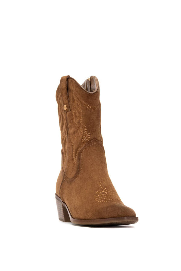 XTI Botim cowboy salto baixo cru