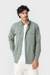 Celopman Sobrecamisa de ganga diagonal verde