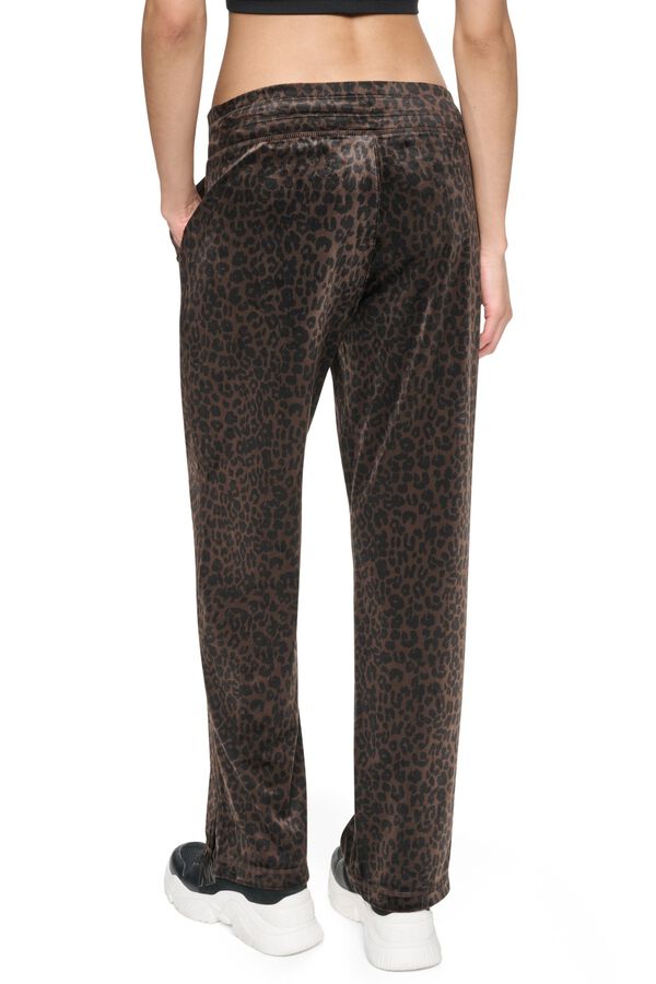 DKNY Cal&ccedil;a comprida cintura ajust&aacute;vel logo castanho